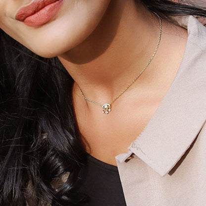 "Eye of Grace" 925 Sterling Silver Zircon Pendant Necklace