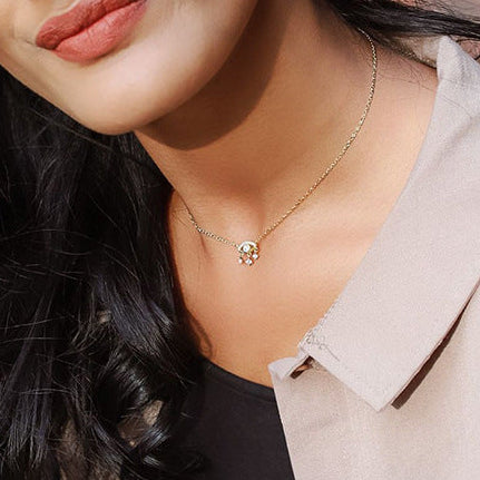 "Eye of Grace" 925 Sterling Silver Zircon Pendant Necklace