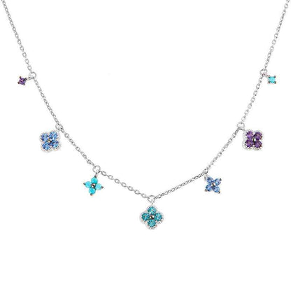 “Lucky Clover Garden” Sterling Silver Gemstone Necklace & Bracelet Set