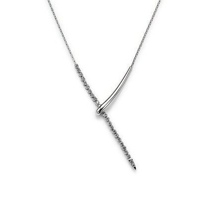 “Linear Grace” S925 Sterling Silver Geometric Tassel Necklace