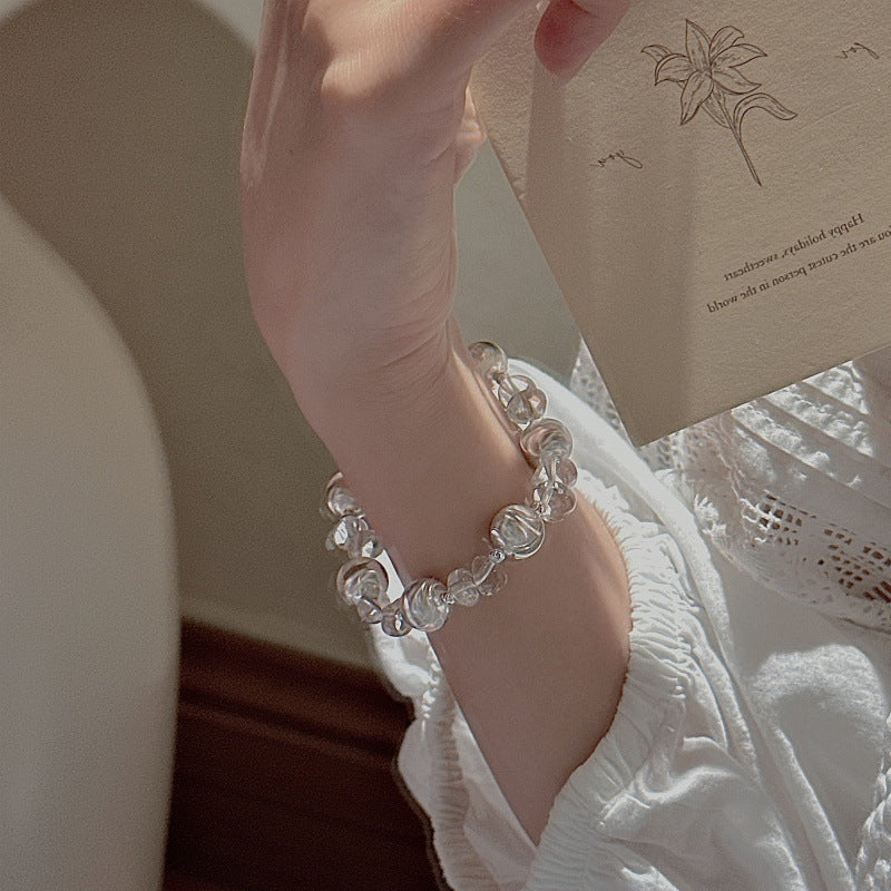 Verträumtes lila Perlenarmband – Swarovski Perlen 