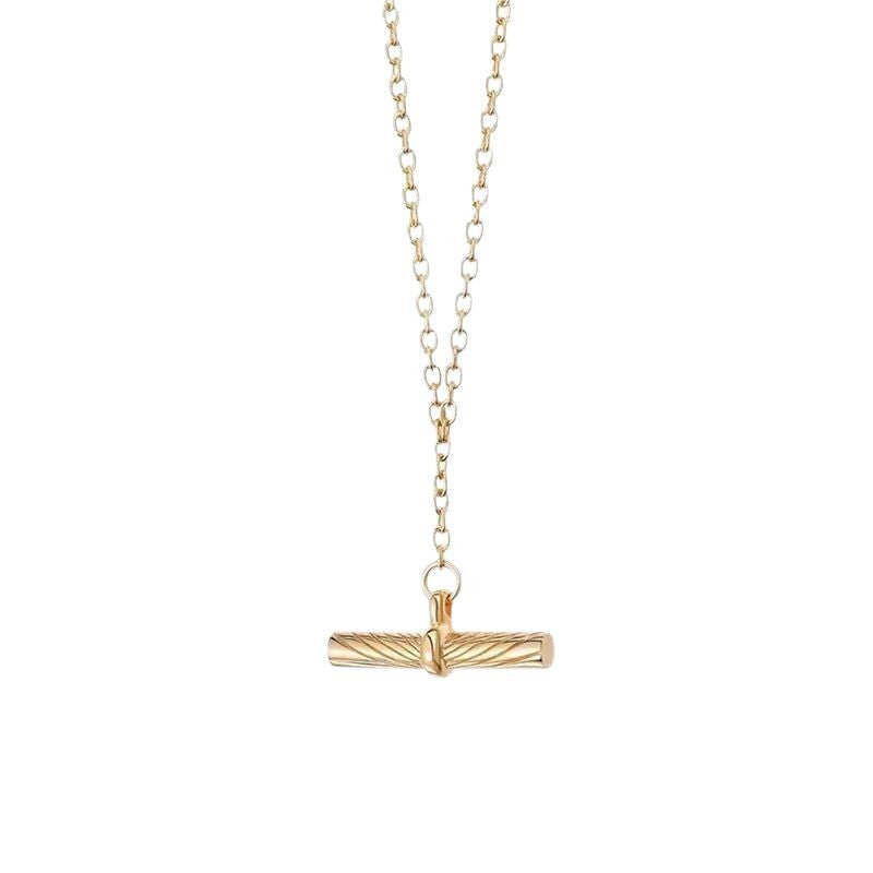 “Balance Column” 925 Sterling Silver Minimalist Cylinder Pendant Necklace