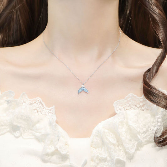“Celestia Tail” S925 Sterling Silver Mermaid Tail Necklace