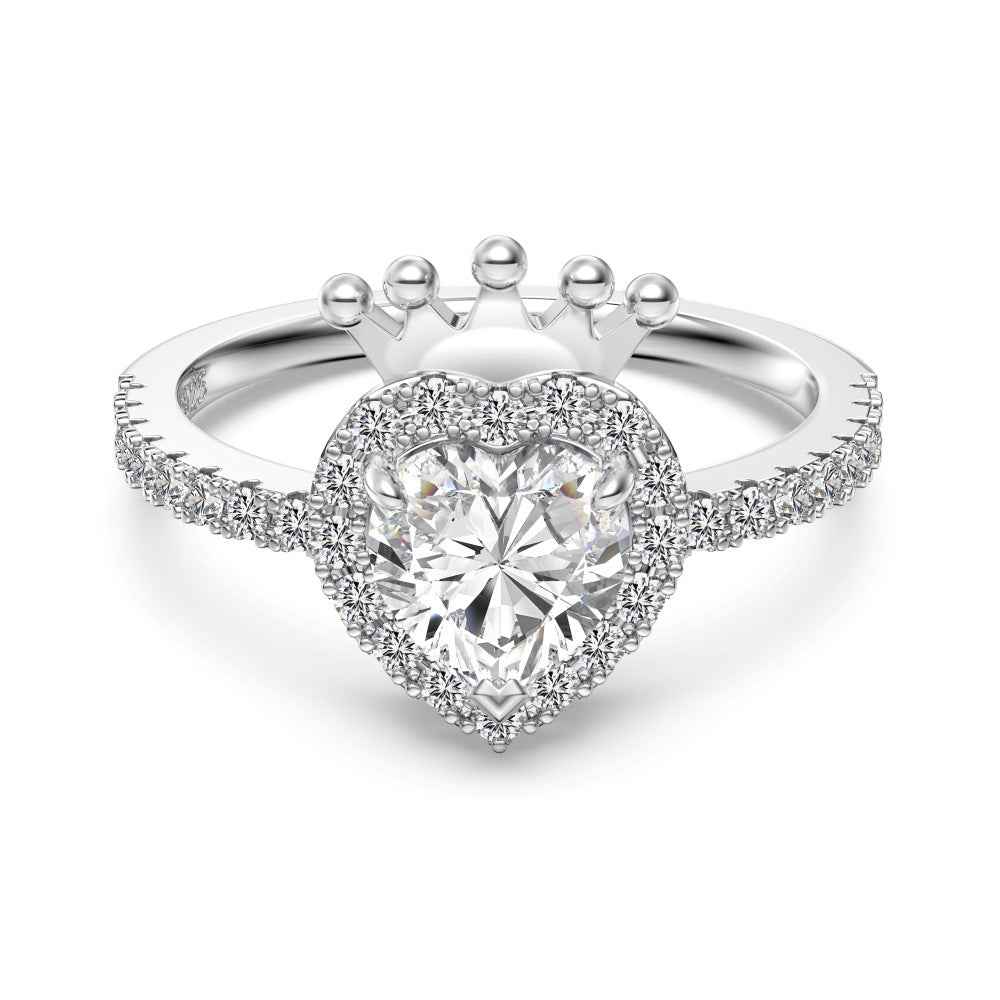 Crowned Heart Royale 925 Sterling Silver Crown Heart Jewelry Set
