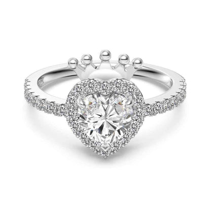 Crowned Heart Royale 925 Sterling Silver Crown Heart Jewelry Set