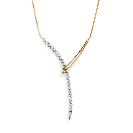 “Linear Grace” S925 Sterling Silver Geometric Tassel Necklace