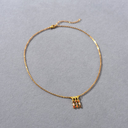 Prism Tassel 18K Gold-Plated Brass Enamel Necklace