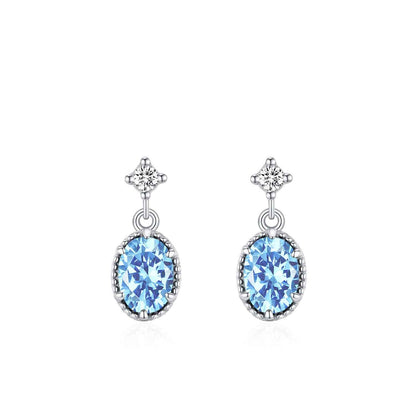 “Azure Stardrop” 925 Sterling Silver Blue Zircon Jewelry Set