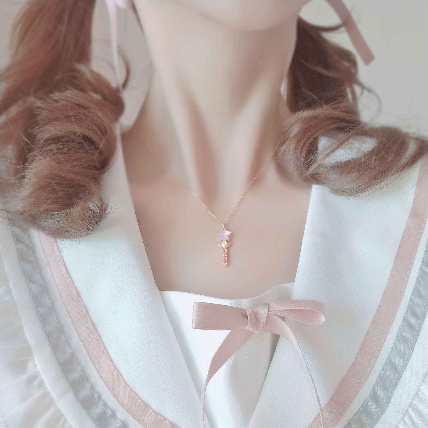 "Fairy Wand" 925 Sterling Silver Magical Pendant Necklace