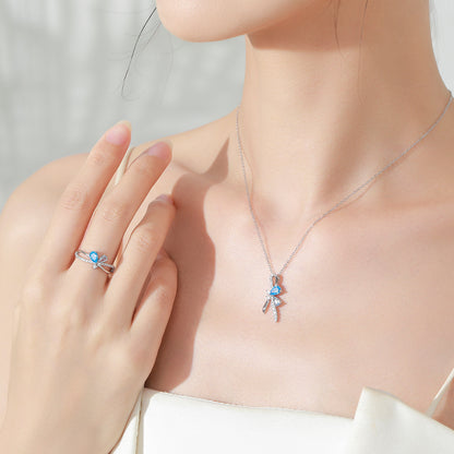 “Azure Flutter” S925 Sterling Silver Butterfly Set