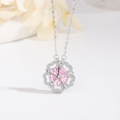 “Blooming Heart” S925 Sterling Silver Convertible Necklace