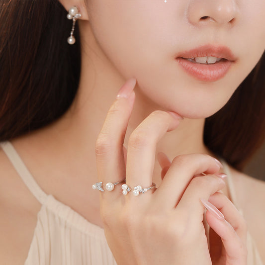 “Starlace Pearl” S925 Sterling Silver Jewelry Set