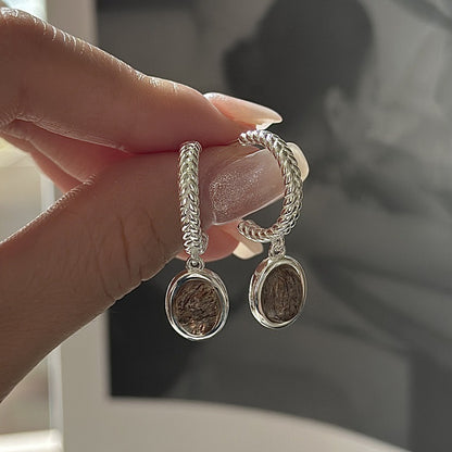 "Autumn Aura" 925 Sterling Silver Oval Rutilated Quartz Earrings