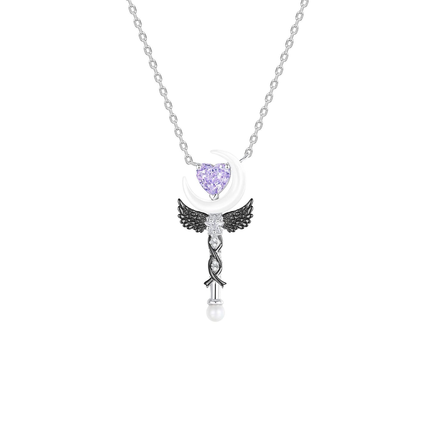 “Moonlight Arcana Wand” 925 Sterling Silver Necklace