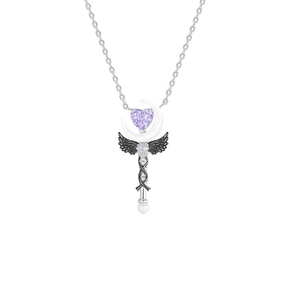 “Moonlight Arcana Wand” 925 Sterling Silver Necklace