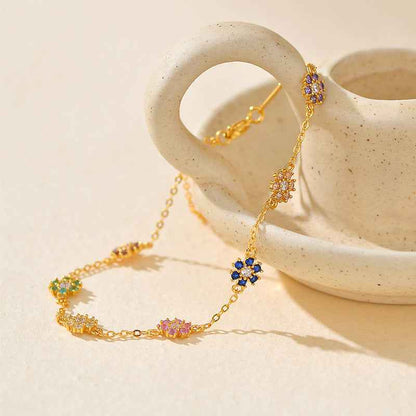 "Summer Bloom" 925 Sterling Silver Dopamine Flower Bracelet – Bright & Joyful