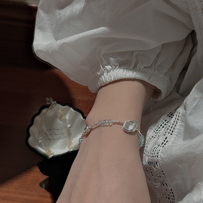 Verträumtes lila Perlenarmband – Swarovski Perlen 