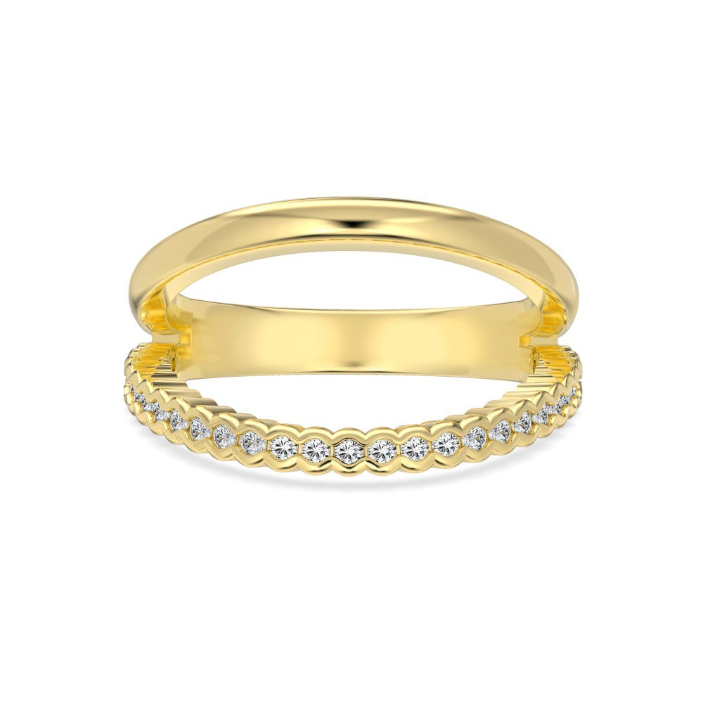 “Lumière Line” S925 Sterling Silver Irregular Line Stackable Ring