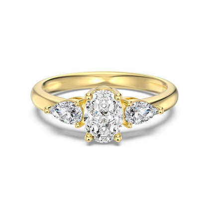 “Éclat Trinity” S925 Sterling Silver Three-Stone Zircon Ring