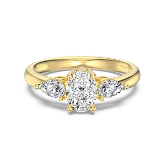 “Éclat Trinity” S925 Sterling Silver Three-Stone Zircon Ring