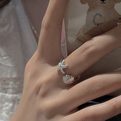 "Seaside Treasures" Adjustable 925 Sterling Silver Ring