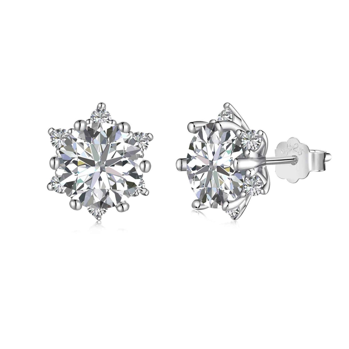 “Camellia Lumière” S925 Sterling Silver Pavé Camellia Jewelry Set (Necklace, Earrings & Ring)