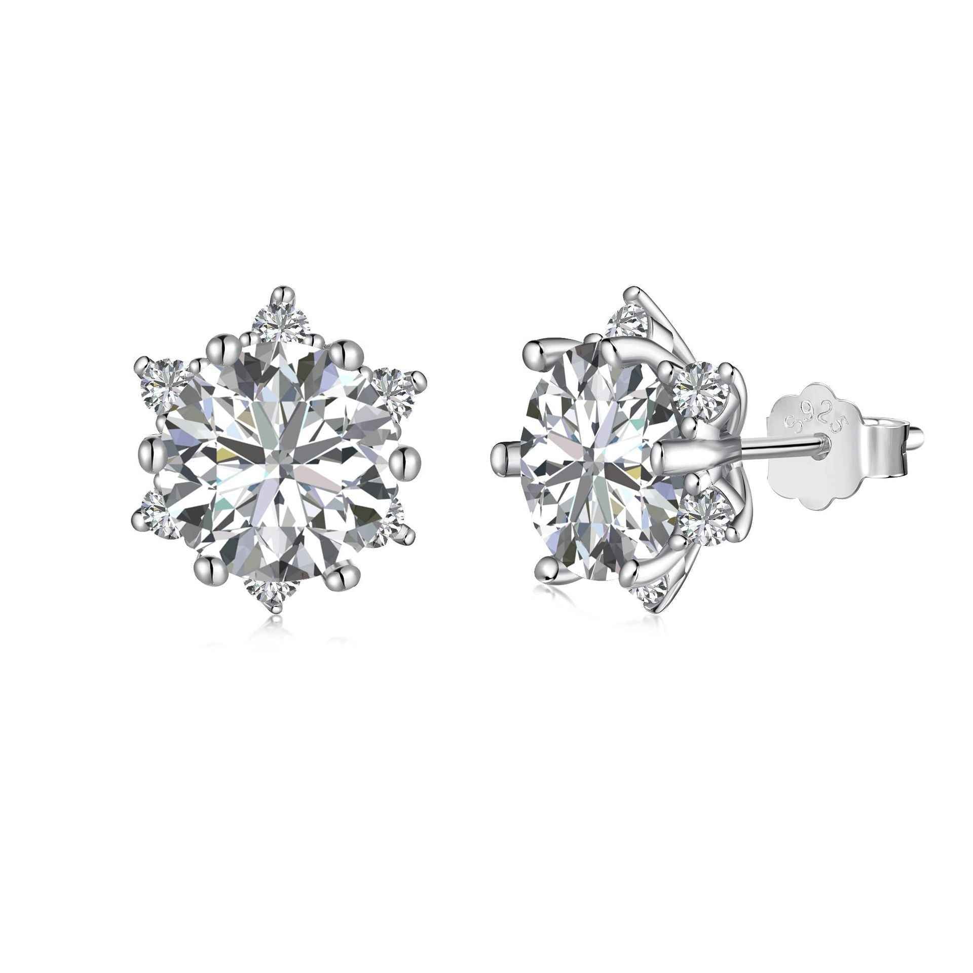 “Camellia Lumière” S925 Sterling Silver Pavé Camellia Jewelry Set (Necklace, Earrings & Ring)