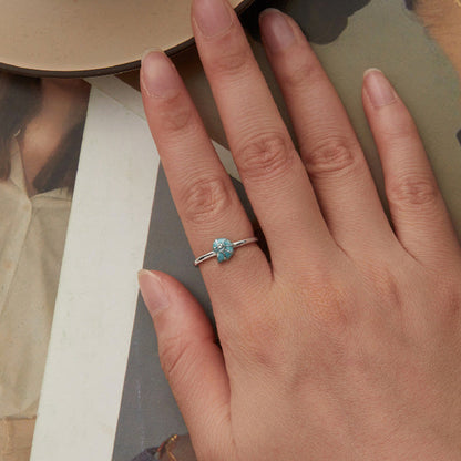 “Aqua Shell” S925 Sterling Silver Ocean-Inspired Adjustable Ring