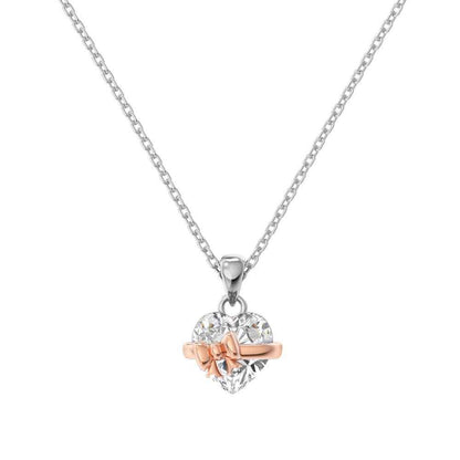“Ribbon Serenade” 925 Sterling Silver Heart Bow Jewelry Set