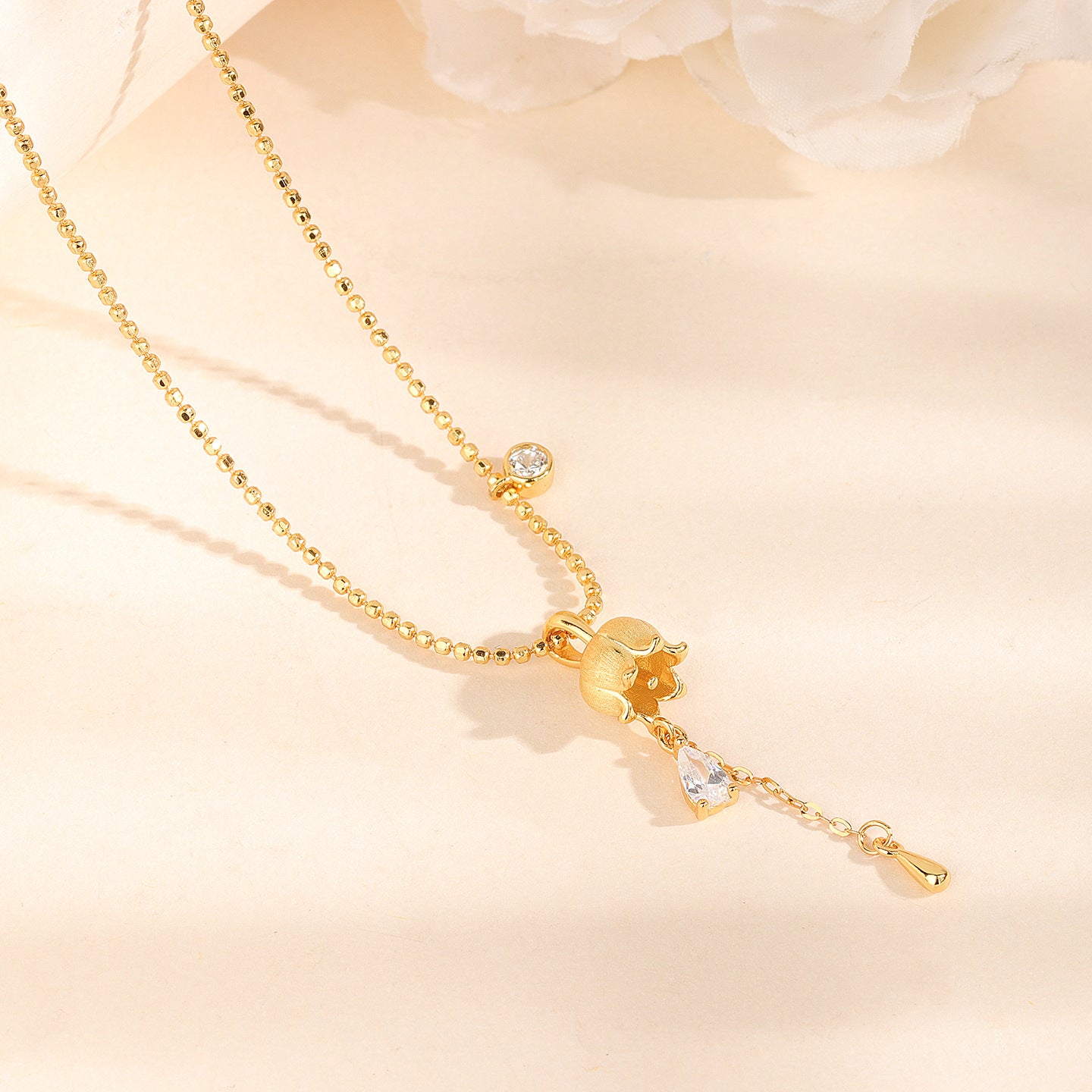 “Lily Drop” S925 Sterling Silver Necklace