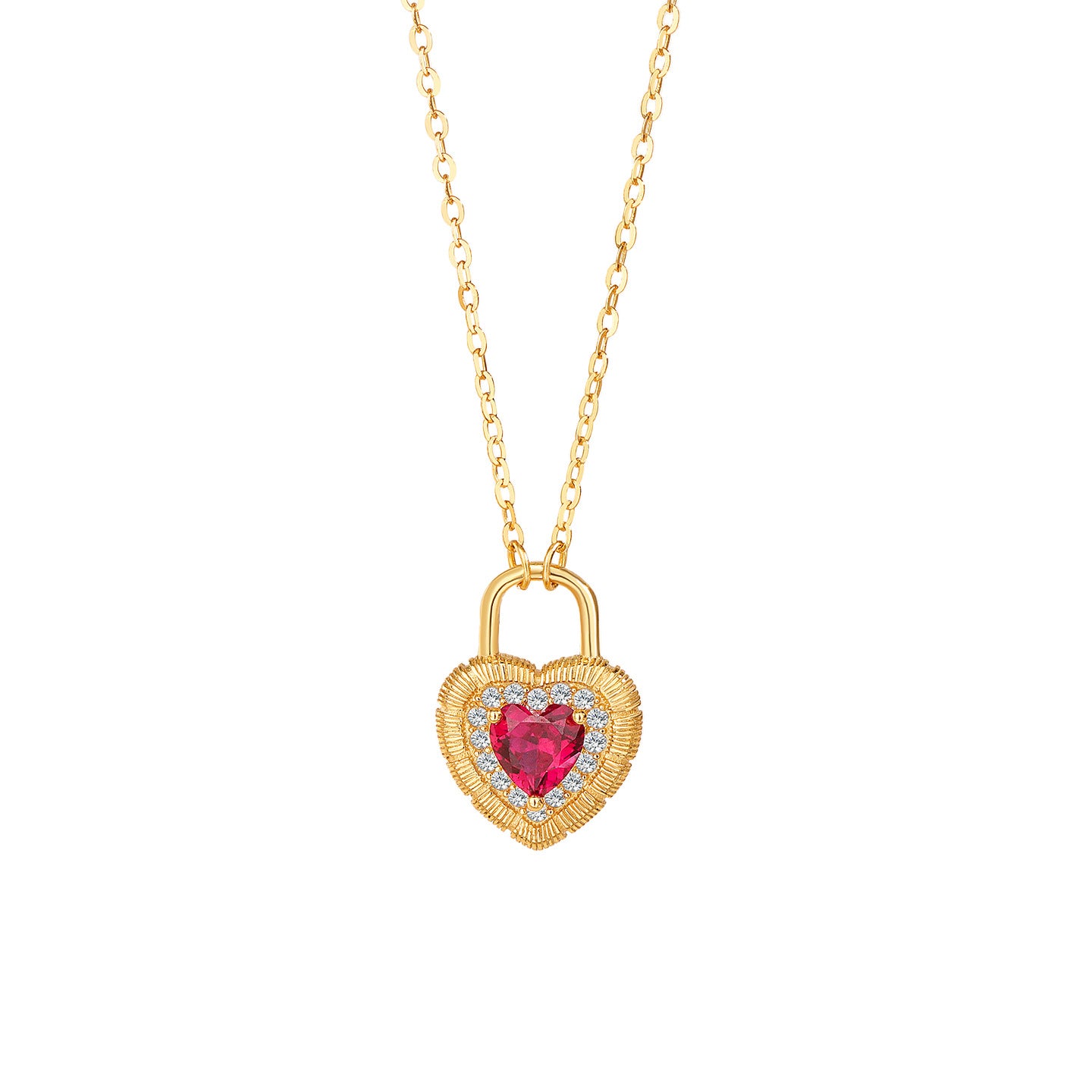 “Royal Heart Lock” S925 Sterling Silver Vintage Heart Lock Necklace