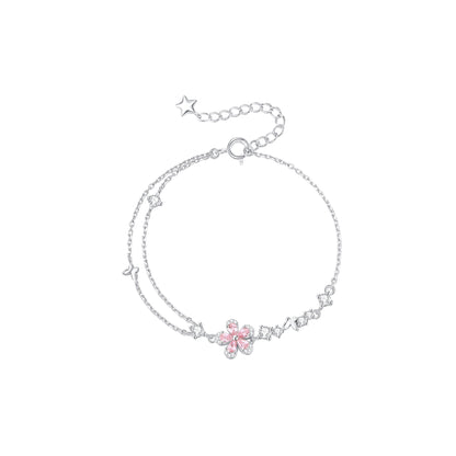 “Blush Sakura” S925 Sterling Silver Pink Blossom Jewelry Set