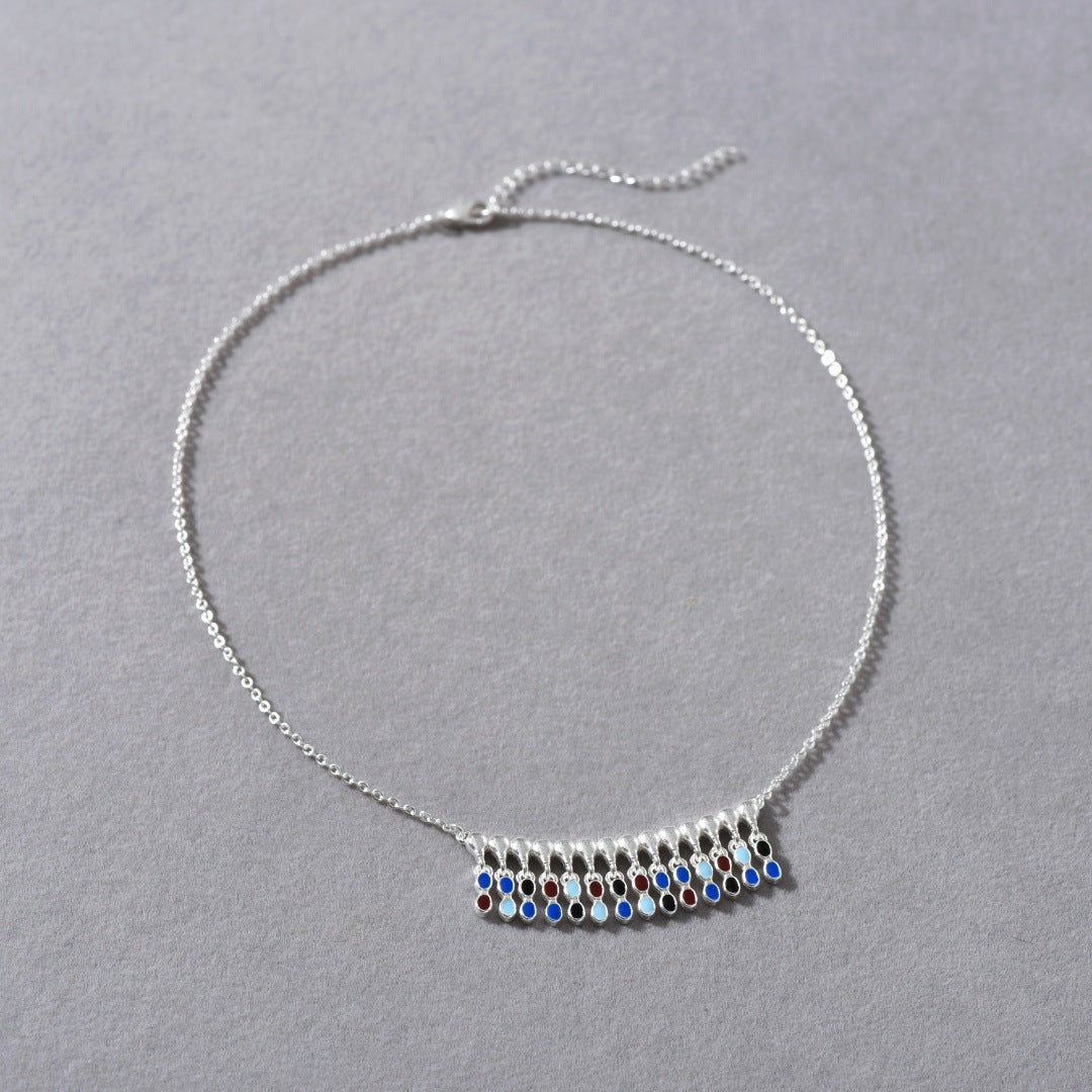 Prism Fringe 18K Gold-Plated Brass Enamel Tassel Necklace
