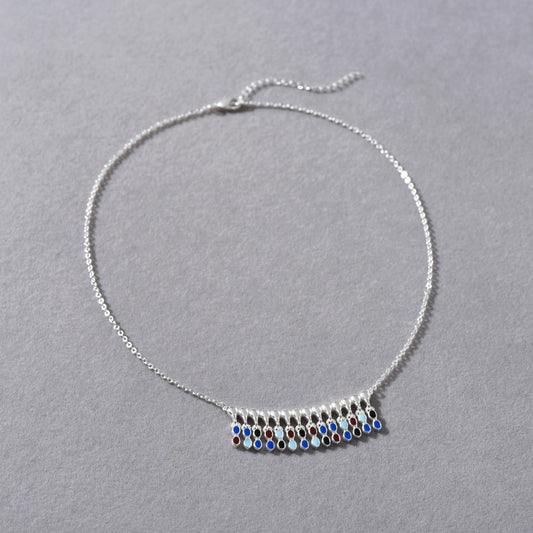 Prism Fringe 18K Gold-Plated Brass Enamel Tassel Necklace