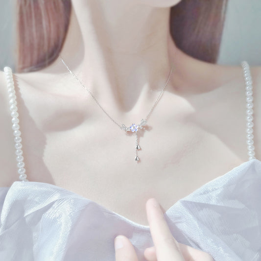 “Sakura Flutter” S925 Sterling Silver Cherry Blossom Tassel Jewelry Set