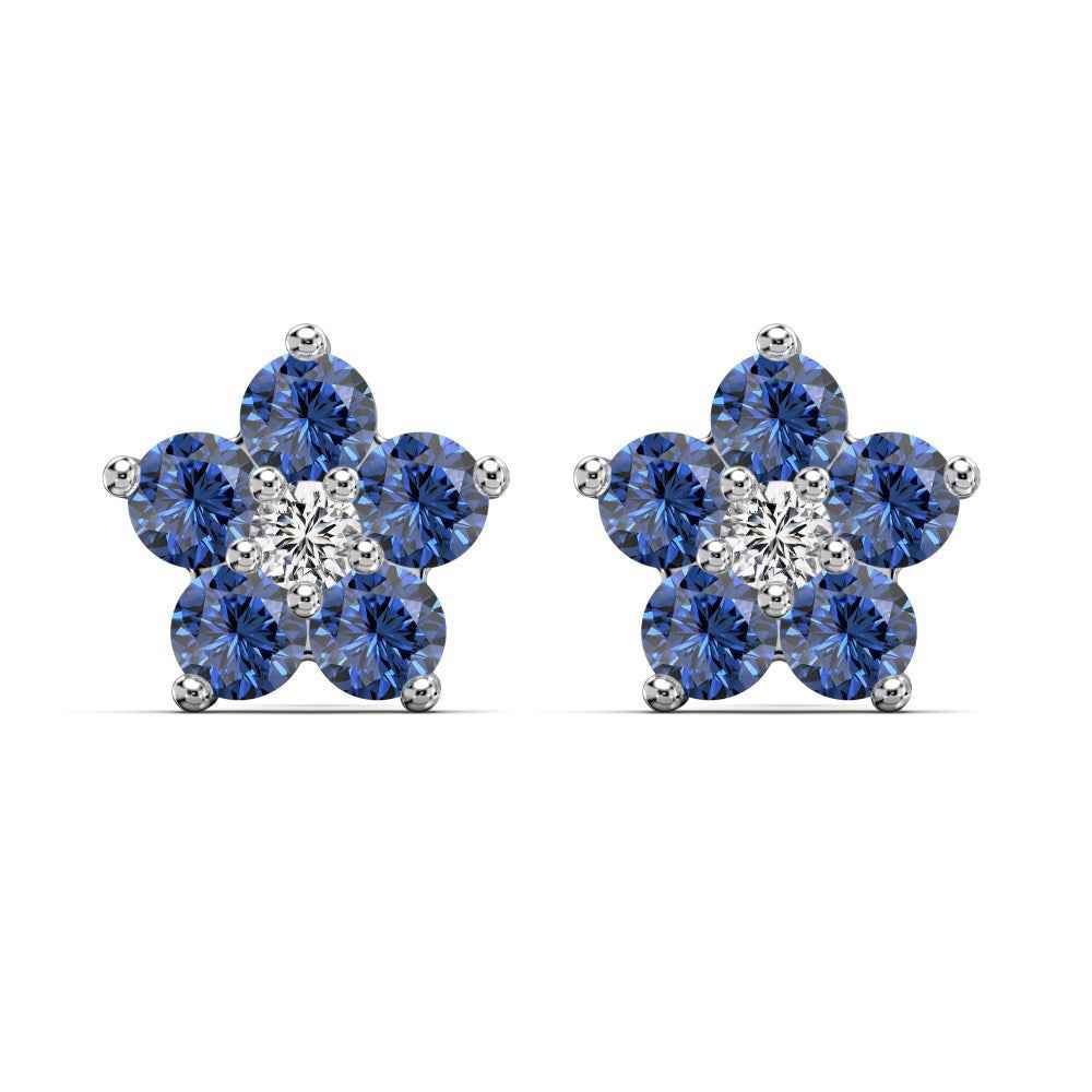 “Dopamine Blossom” S925 Sterling Silver Crystal Flower Stud Earrings