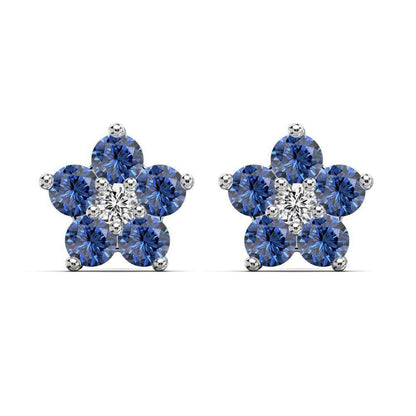 “Dopamine Blossom” S925 Sterling Silver Crystal Flower Stud Earrings