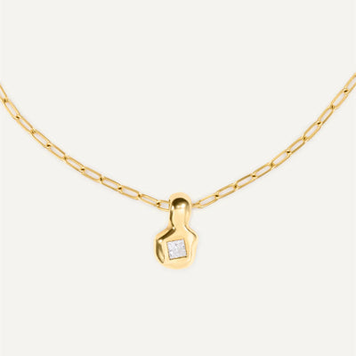 Geo Muse 18K Gold-Plated Brass Zircon Pendant Necklace