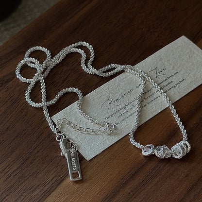 "Shimmer Loop" S925 Sterling Silver Necklace
