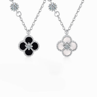 “Lumi Clover” 925 Sterling Silver Moissanite Clover Necklace