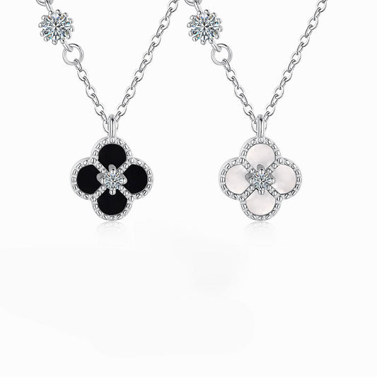 “Lumi Clover” 925 Sterling Silver Moissanite Clover Necklace