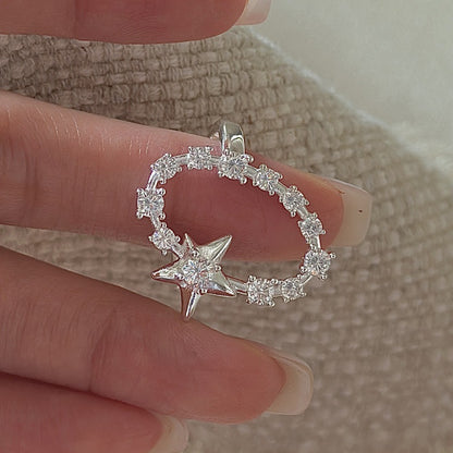 "Starlit Charm" Adjustable 925 Sterling Silver Ring