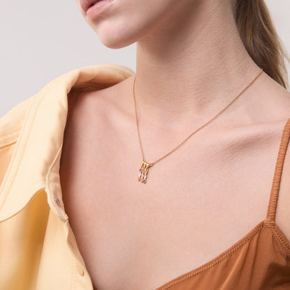 Prism Tassel 18K Gold-Plated Brass Enamel Necklace