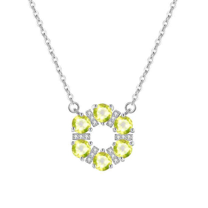 “Crystal Wreath” S925 Sterling Silver Crystal Halo Necklace