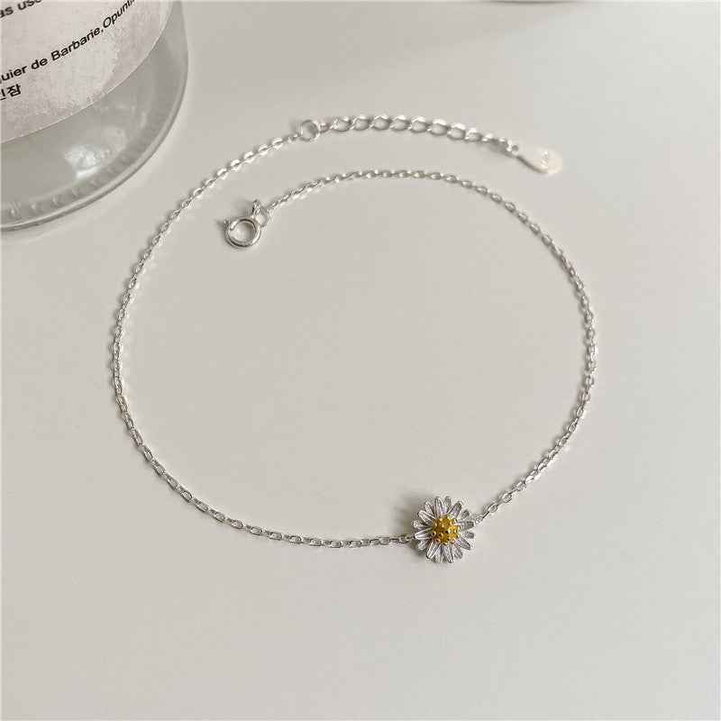 "Daisy Delight" 925 Sterling Silver Jewelry Set (Necklace, Bracelet & Ring)