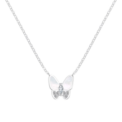 “Lumière Papillon” S925 Sterling Silver Mother-of-Pearl Butterfly Jewelry Set (Necklace, Bracelet, Earrings & Ring)