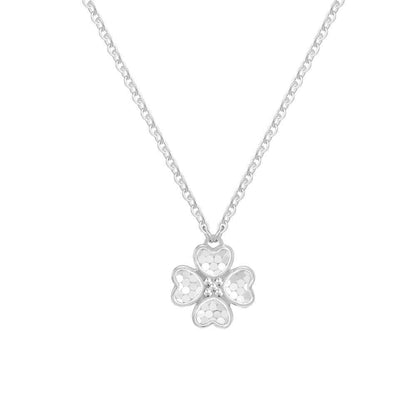 “Gilded Four-Petal” 925 Sterling Silver Textured Clover Pendant Necklace