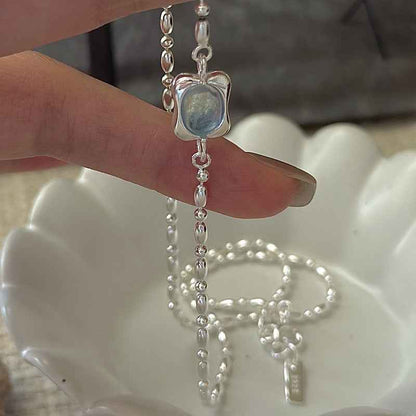 "Ocean Pillow" 925 Sterling Silver Aquamarine-Blue Jewelry Set