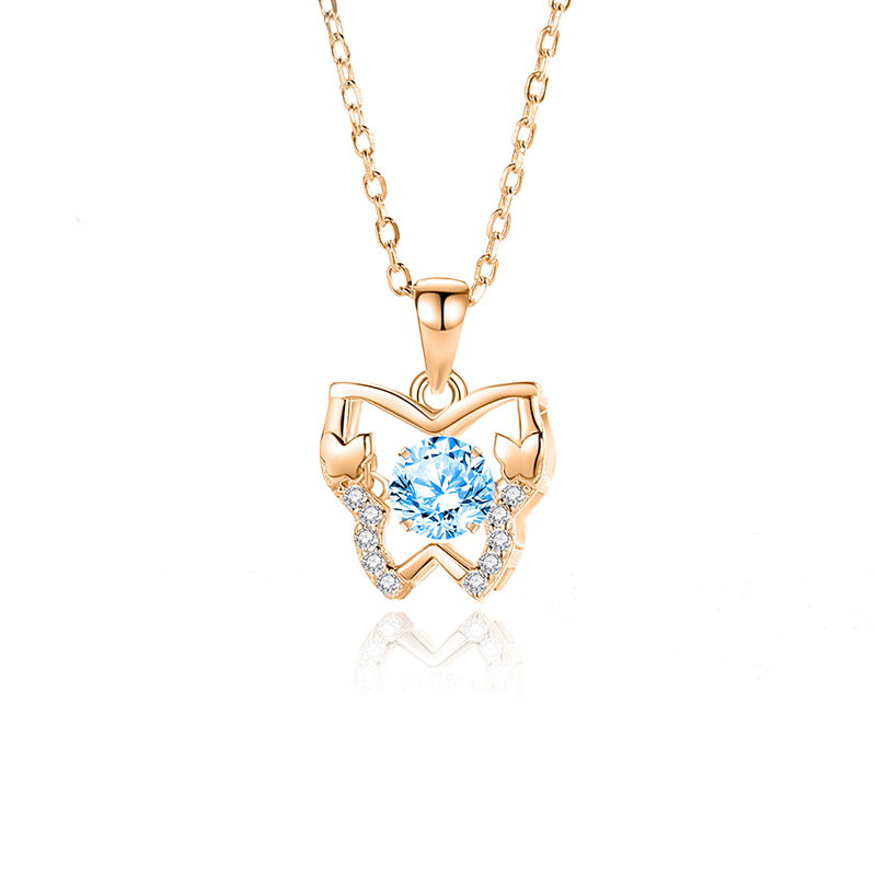 “Dancing Butterfly” S925 Sterling Silver Butterfly Pendant Necklace