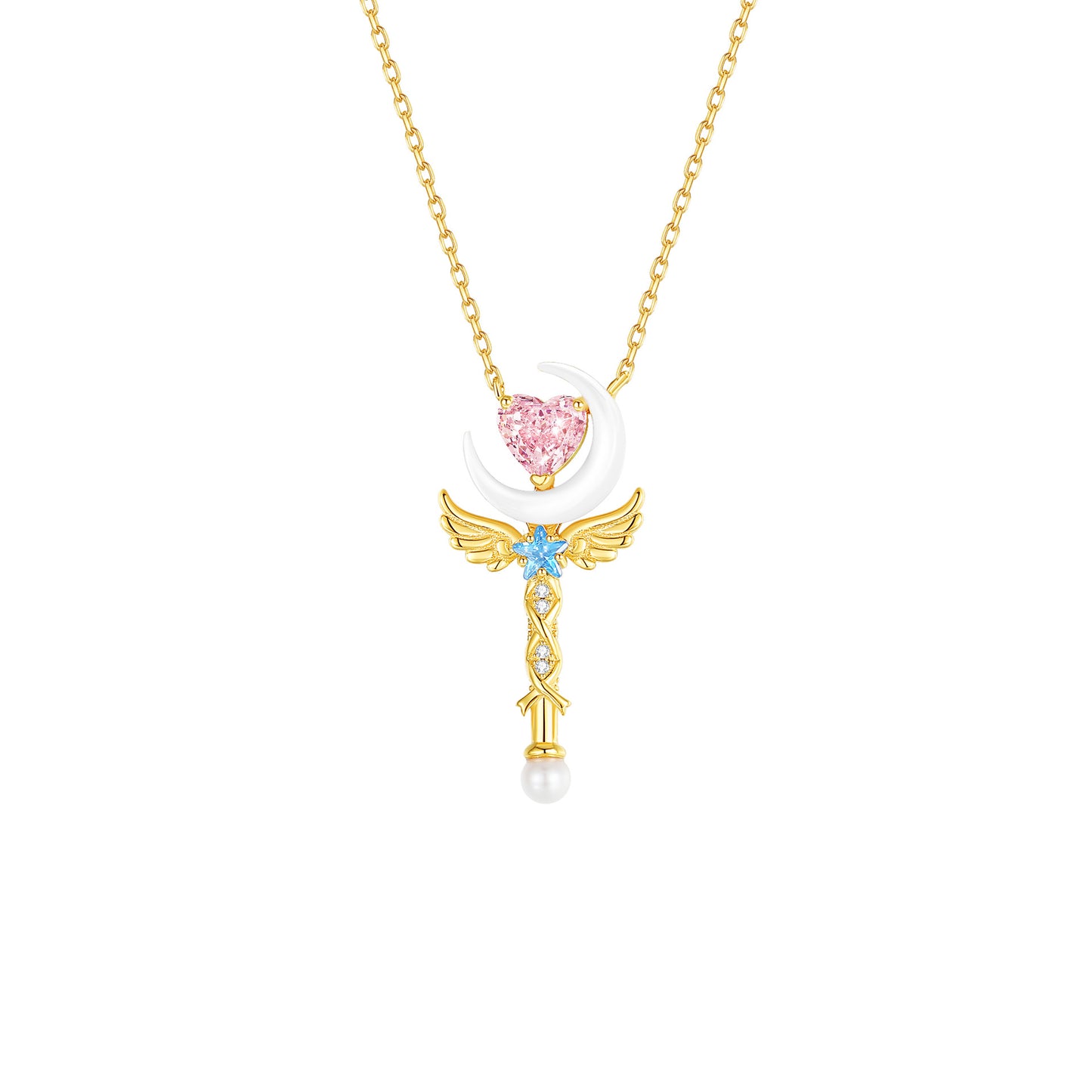 “Moonlight Arcana Wand” 925 Sterling Silver Necklace